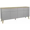 TFT HOME FURNITURE Buffet 4portes/4tiroirs CASPER Gris