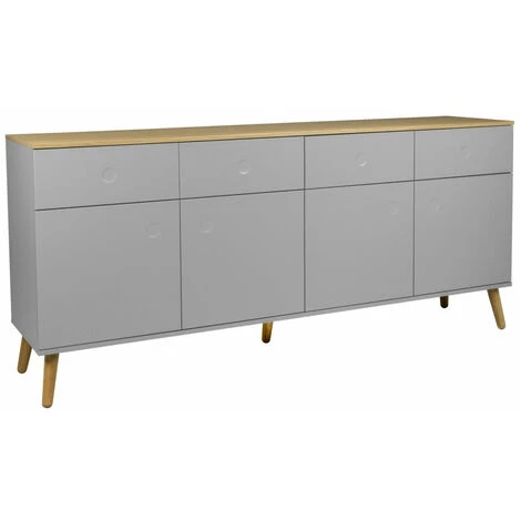 TFT HOME FURNITURE Buffet 4portes/4tiroirs CASPER Gris 1 TFT HOME FURNITURE Buffet 4portes/4tiroirs CASPER Gris