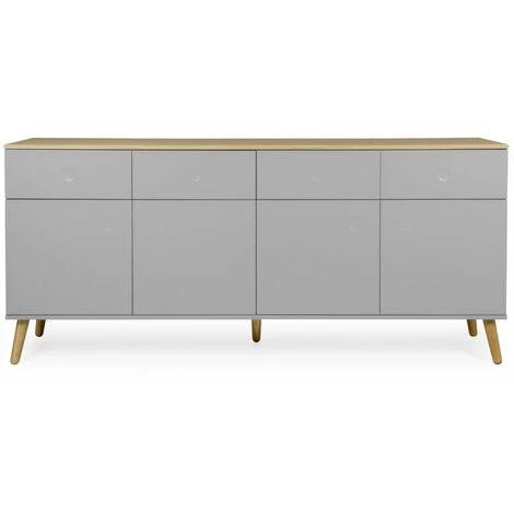 TFT HOME FURNITURE Buffet 4portes/4tiroirs CASPER Gris 2 TFT HOME FURNITURE Buffet 4portes/4tiroirs CASPER Gris – Image 2