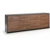 TFT HOME FURNITURE Buffet 4 Portes MILANO Noir/noyer