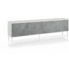 TFT HOME FURNITURE Buffet 4 Portes SKEE-S Blanc/ciment