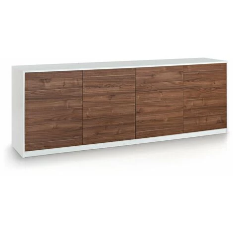 TFT HOME FURNITURE Buffet 4 Portes MAINZ Blanc/noyer 1 TFT HOME FURNITURE Buffet 4 Portes MAINZ Blanc/noyer