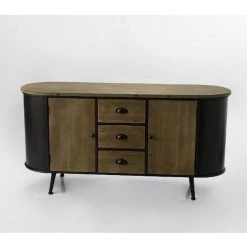 Amadeus - Buffet EUGENE 146cm X74cmx46xm En Bois Et Métal - Marron