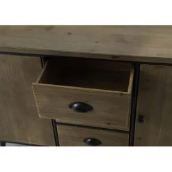 Amadeus - Buffet EUGENE 146cm X74cmx46xm En Bois Et Métal - Marron -Buffet et enfilade Soldes 49513767 3