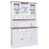 Buffet En Pin Massif Coloris Blanc / Sépia Brun, 131 X 45 X 205 Cm -PEGANE-