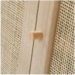 Buffet 3 Portes Avec Cannage Rotin L120 Cm - Calicosy - Bois Clair -Buffet et enfilade Soldes 49905531 5