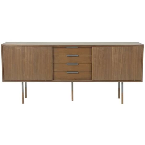 Buffet En Bois Massif 2 Portes Et 4 Tiroirs - L200 X H81cm - Alturas - Signature - Bois Foncé 1 Buffet En Bois Massif 2 Portes Et 4 Tiroirs - L200 X H81cm - Alturas - Signature - Bois Foncé