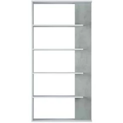LES TENDANCES Bibliothèque Mélaminé Blanc Et Effet Béton Lofet 90 Cm