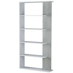 LES TENDANCES Bibliothèque Mélaminé Blanc Et Effet Béton Lofet 90 Cm -Buffet et enfilade Soldes 49927242 4