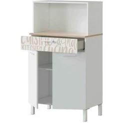 LES TENDANCES Buffet 2 Portes 1 Tiroir Mélaminé Blanc Et Motif Chêne Focus 72 Cm 5 LES TENDANCES Buffet 2 Portes 1 Tiroir Mélaminé Blanc Et Motif Chêne Focus 72 Cm -Buffet et enfilade Soldes 49927973 3