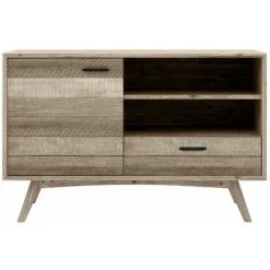 NO-NAME Buffet Bois Blanchi 2 Niches, 1 Porte, 1 Tiroir