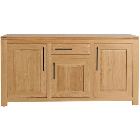 HELLIN Buffet Bas Moderne En Chêne Clair 3 Portes 1 Tiroir - BOSTON - Bois Clair 1 HELLIN Buffet Bas Moderne En Chêne Clair 3 Portes 1 Tiroir - BOSTON - Bois Clair
