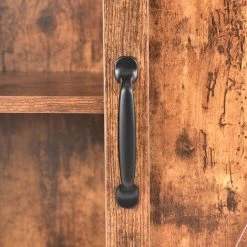 Foroo Buffet, Armoire De Cuisine, Armoire De Rangement, Armoire Lat¨¦rale, Avec Portes Coulissantes, ¨¦tag¨¨re R¨¦glable, ¨¦tag¨¨res Ouvertes, Salon, Salle ¨¤ Manger, Couloir, Design Industriel, Marron Vintage -Buffet et enfilade Soldes 49990072 3