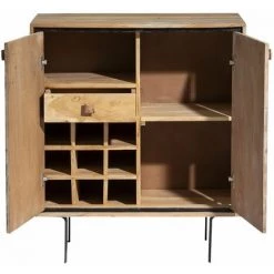 MADE IN MEUBLES Petit Buffet En Bois D'acacia Et Pierre Côme - Marron 5 MADE IN MEUBLES Petit Buffet En Bois D'acacia Et Pierre Côme - Marron -Buffet et enfilade Soldes 50251465 2