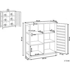 BELIANI Commode 1 Porte Effet Bois Foncé / Noir - Bois Foncé -Buffet et enfilade Soldes 50329710 3