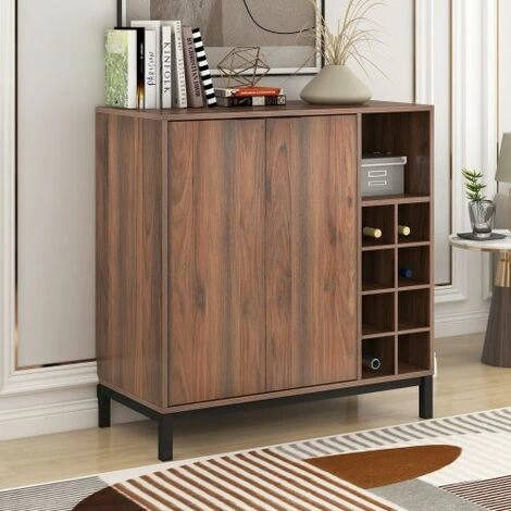 JN.SONGS Meuble De Rangement Buffet Avec Placards étagères Industriel Pour Couloir Cuisine, 86 X 90 X 36 Cm Noyer Noir 1 JN.SONGS Meuble De Rangement Buffet Avec Placards étagères Industriel Pour Couloir Cuisine, 86 X 90 X 36 Cm Noyer Noir