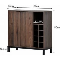 JN.SONGS Meuble De Rangement Buffet Avec Placards étagères Industriel Pour Couloir Cuisine, 86 X 90 X 36 Cm Noyer Noir 7 JN.SONGS Meuble De Rangement Buffet Avec Placards étagères Industriel Pour Couloir Cuisine, 86 X 90 X 36 Cm Noyer Noir -Buffet et enfilade Soldes 50599990 3