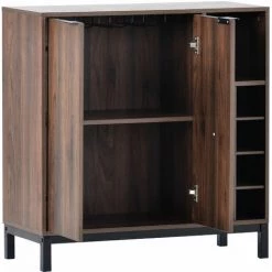 JN.SONGS Meuble De Rangement Buffet Avec Placards étagères Industriel Pour Couloir Cuisine, 86 X 90 X 36 Cm Noyer Noir 8 JN.SONGS Meuble De Rangement Buffet Avec Placards étagères Industriel Pour Couloir Cuisine, 86 X 90 X 36 Cm Noyer Noir -Buffet et enfilade Soldes 50599990 4