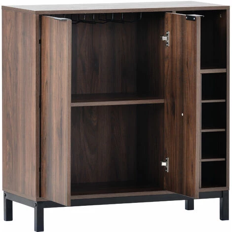 JN.SONGS Meuble De Rangement Buffet Avec Placards étagères Industriel Pour Couloir Cuisine, 86 X 90 X 36 Cm Noyer Noir 4 JN.SONGS Meuble De Rangement Buffet Avec Placards étagères Industriel Pour Couloir Cuisine, 86 X 90 X 36 Cm Noyer Noir – Image 4