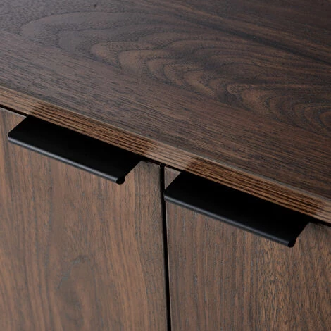 JN.SONGS Meuble De Rangement Buffet Avec Placards étagères Industriel Pour Couloir Cuisine, 86 X 90 X 36 Cm Noyer Noir 5 JN.SONGS Meuble De Rangement Buffet Avec Placards étagères Industriel Pour Couloir Cuisine, 86 X 90 X 36 Cm Noyer Noir – Image 5