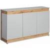 Paris Prix - Buffet 3 Portes Design "berlin" 150cm Gris & Naturel
