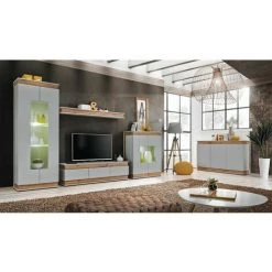 Paris Prix - Buffet 3 Portes Design "berlin" 150cm Gris & Naturel 5 Paris Prix - Buffet 3 Portes Design "berlin" 150cm Gris & Naturel -Buffet et enfilade Soldes 50605085 3