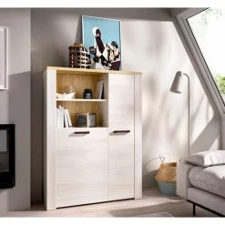 Buffet Meuble De Rangement 2portes Coloris Fines / Milano - Longueur 139 X Hauteur 104 X Profondeur 33 Cm -PEGANE- -Buffet et enfilade Soldes 50697851 3