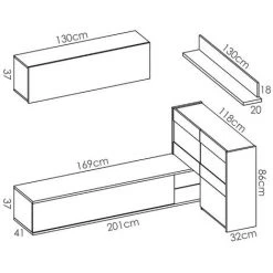 Ensemble Séjour De 4 éléments Coloris Blanc Brillant + Eclairage LED -PEGANE- 9 Ensemble Séjour De 4 éléments Coloris Blanc Brillant + Eclairage LED -PEGANE- -Buffet et enfilade Soldes 50697872 5