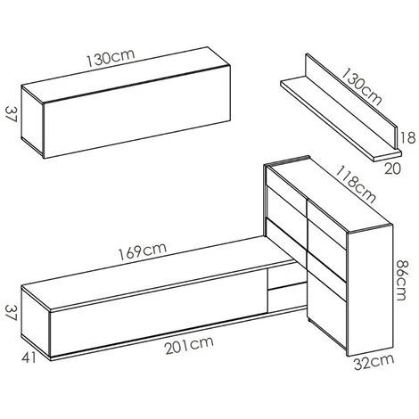 Ensemble Séjour De 4 éléments Coloris Blanc Brillant + Eclairage LED -PEGANE- 5 Ensemble Séjour De 4 éléments Coloris Blanc Brillant + Eclairage LED -PEGANE- – Image 5