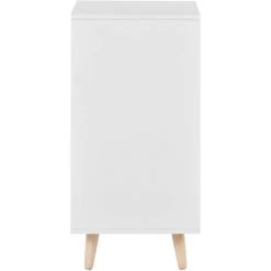 ORGANNICE Buffet, Commode à 5 Tiroirs, Armoire à Tiroirs Pour Chambre / Salon / Salle à Manger, Commode En Blanc + Chêne En Bois 70 * 40 * 83cm - Blanc -Buffet et enfilade Soldes 50702703 4