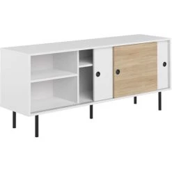 SYMBIOSIS - Buffet ZIP Blanc Et Chêne Naturel - Bianco E Quercia Naturale -Buffet et enfilade Soldes 50881583 3