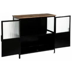 ATMOSPHERA, CRŽATEUR D'INTŽRIEUR Buffet 2 Portes Design "Tibo" 90cm Noir & Naturel -Buffet et enfilade Soldes 50907542 3