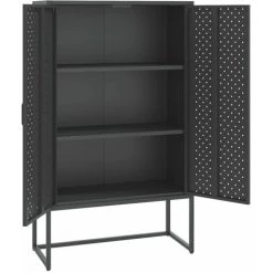 Buffet Haut 80x35x135 Cm Acier Anthracite VidaXL -Buffet et enfilade Soldes 50913164 4