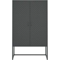 Buffet Haut 80x35x135 Cm Acier Anthracite VidaXL -Buffet et enfilade Soldes 50913164 5