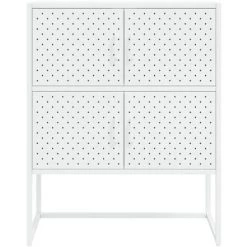 Buffet Haut Acier Blanc 80x35x100 Cm VidaXL -Buffet et enfilade Soldes 50913173 5
