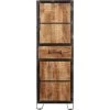 LES TENDANCES Bahut Haut 2 Portes Bois Manguier Marron Et Pieds Métal Noir Engal 64 Cm