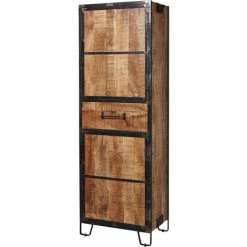 LES TENDANCES Bahut Haut 2 Portes Bois Manguier Marron Et Pieds Métal Noir Engal 64 Cm 7 LES TENDANCES Bahut Haut 2 Portes Bois Manguier Marron Et Pieds Métal Noir Engal 64 Cm -Buffet et enfilade Soldes 50936698 4