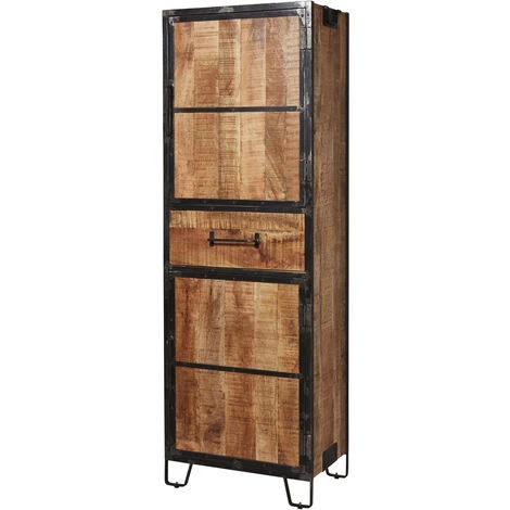 LES TENDANCES Bahut Haut 2 Portes Bois Manguier Marron Et Pieds Métal Noir Engal 64 Cm 4 LES TENDANCES Bahut Haut 2 Portes Bois Manguier Marron Et Pieds Métal Noir Engal 64 Cm – Image 4