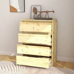 VidaXL Armoire D'appoint 60x36x84 Cm Bois De Pin Massif - Brun -Buffet et enfilade Soldes 51032333 3