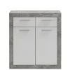 Buffet Avec 2 Portes Et 2 Tiroirs L82 Cm - Turbo - Calicosy - Gris Béton - Gris Béton