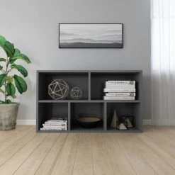 YOUTHUP Bibliothèque/Buffet Gris Brillant 45 X 25 X 80 Cm Aggloméré -Buffet et enfilade Soldes 51854712 4