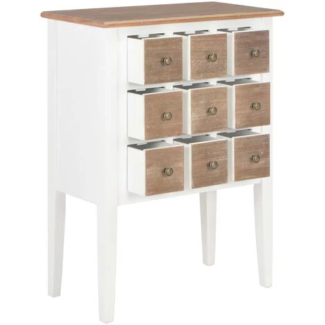 YOUTHUP œuffet Blanc 54 X 30 X 80 Cm Bois Massif - Blanc 2 YOUTHUP œuffet Blanc 54 X 30 X 80 Cm Bois Massif - Blanc – Image 2