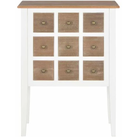 YOUTHUP œuffet Blanc 54 X 30 X 80 Cm Bois Massif - Blanc 3 YOUTHUP œuffet Blanc 54 X 30 X 80 Cm Bois Massif - Blanc – Image 3