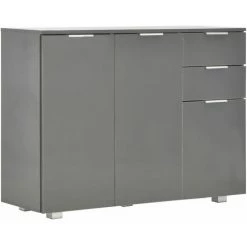 YOUTHUP œuffet Gris Brillant 107 X 35 X 76 Cm - Gris -Buffet et enfilade Soldes 51863947 2
