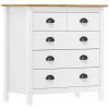 YOUTHUP œuffet Hill Range Blanc 79x40x80 Cm Bois De Pin Solide - Blanc