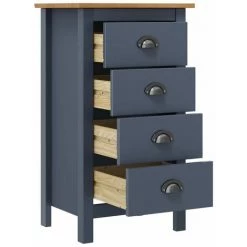 YOUTHUP œuffet Hill Range Gris 46x35x80 Cm Bois De Pin Solide - Gris -Buffet et enfilade Soldes 51865323 3