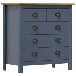 YOUTHUP œuffet Hill Range Gris 79x40x80 Cm Bois De Pin Solide - Gris