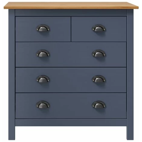 YOUTHUP œuffet Hill Range Gris 79x40x80 Cm Bois De Pin Solide - Gris 2 YOUTHUP œuffet Hill Range Gris 79x40x80 Cm Bois De Pin Solide - Gris – Image 2
