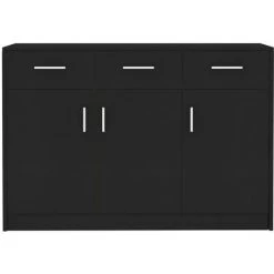 YOUTHUP œuffet Noir 110x34x75 Cm Aggloméré - Noir 8 YOUTHUP œuffet Noir 110x34x75 Cm Aggloméré - Noir -Buffet et enfilade Soldes 51869840 4