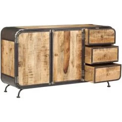 YOUTHUP Buffet 140 X 40 X 80 Cm Bois De Manguier Massif - Brun 7 YOUTHUP Buffet 140 X 40 X 80 Cm Bois De Manguier Massif - Brun -Buffet et enfilade Soldes 51872834 3